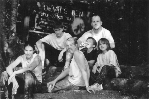 The Author at Devil's Den State Park, back in the day. (center)
